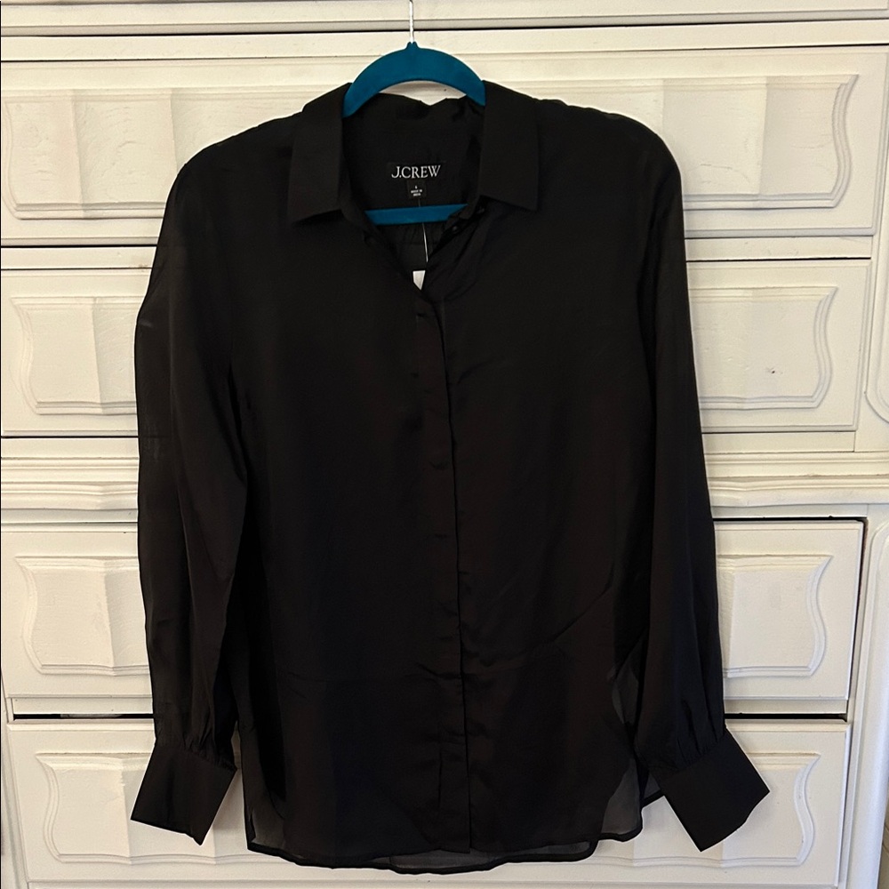 J. Crew Women’s Elegant Black Button Down Shirt